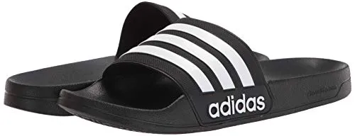 adidas Men's Adilette Shower Slides, Black/White/White, 13