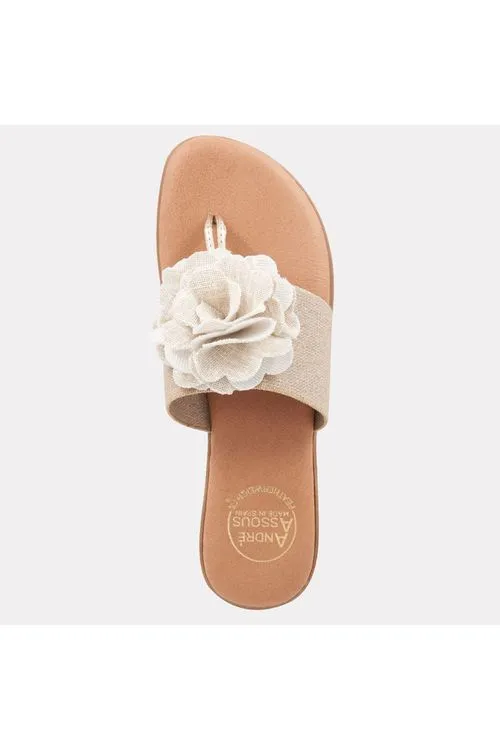 André Assous Nara Featherweights ™ Elastic Flip Flop AA4NRA53 | Beige/Platino