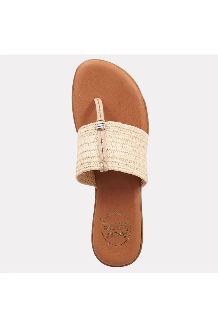 André Assous Nice Raffia Featherweights ™ Woven Flip Flop Sandals | Natural | Clearance Final Sale