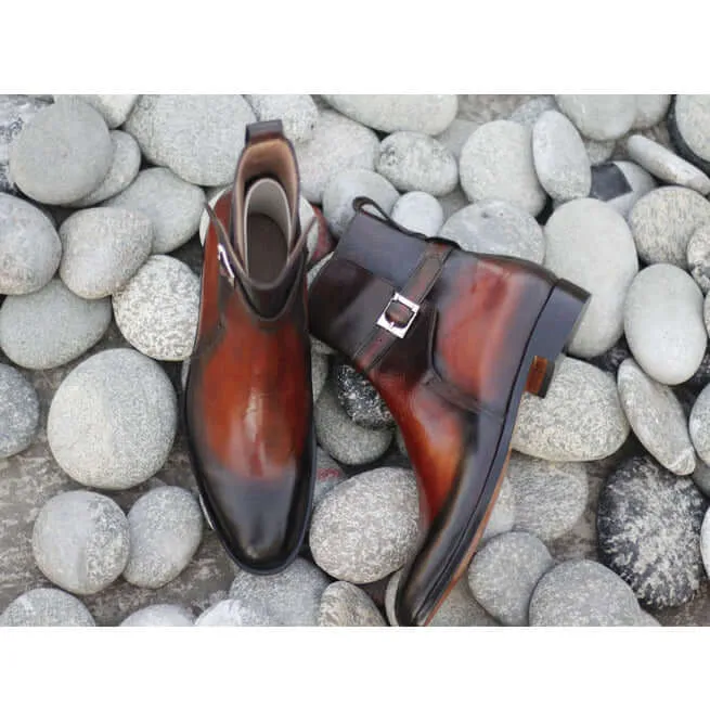 Awesome Handmade Men's Brown Leather Jodhpur Boots, Men Fashion Dress Ankle Boots