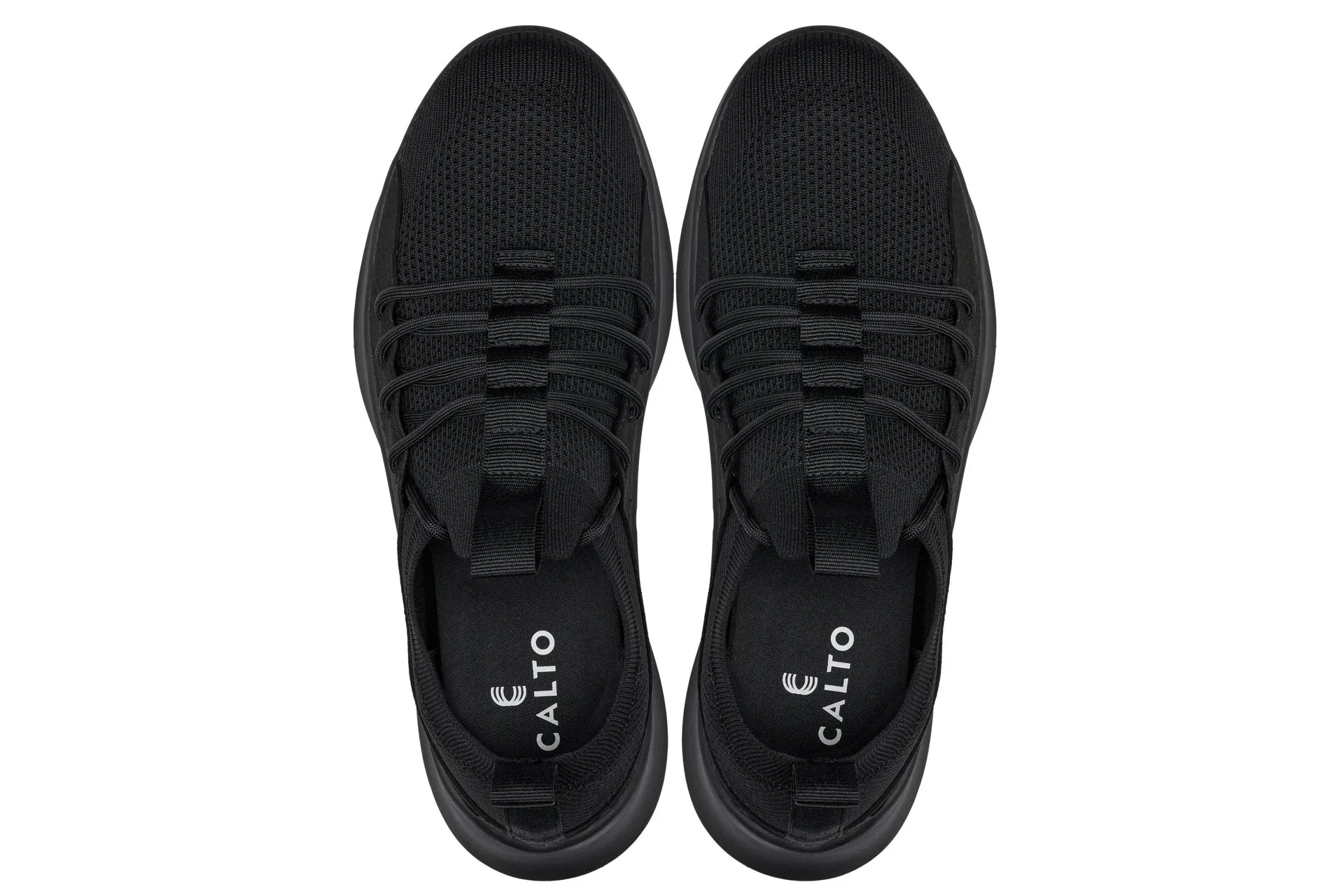 CALTO - Q130 - 2.4 Inches Taller (Black/Black Sole) - Ultra Lightweight Sneakers