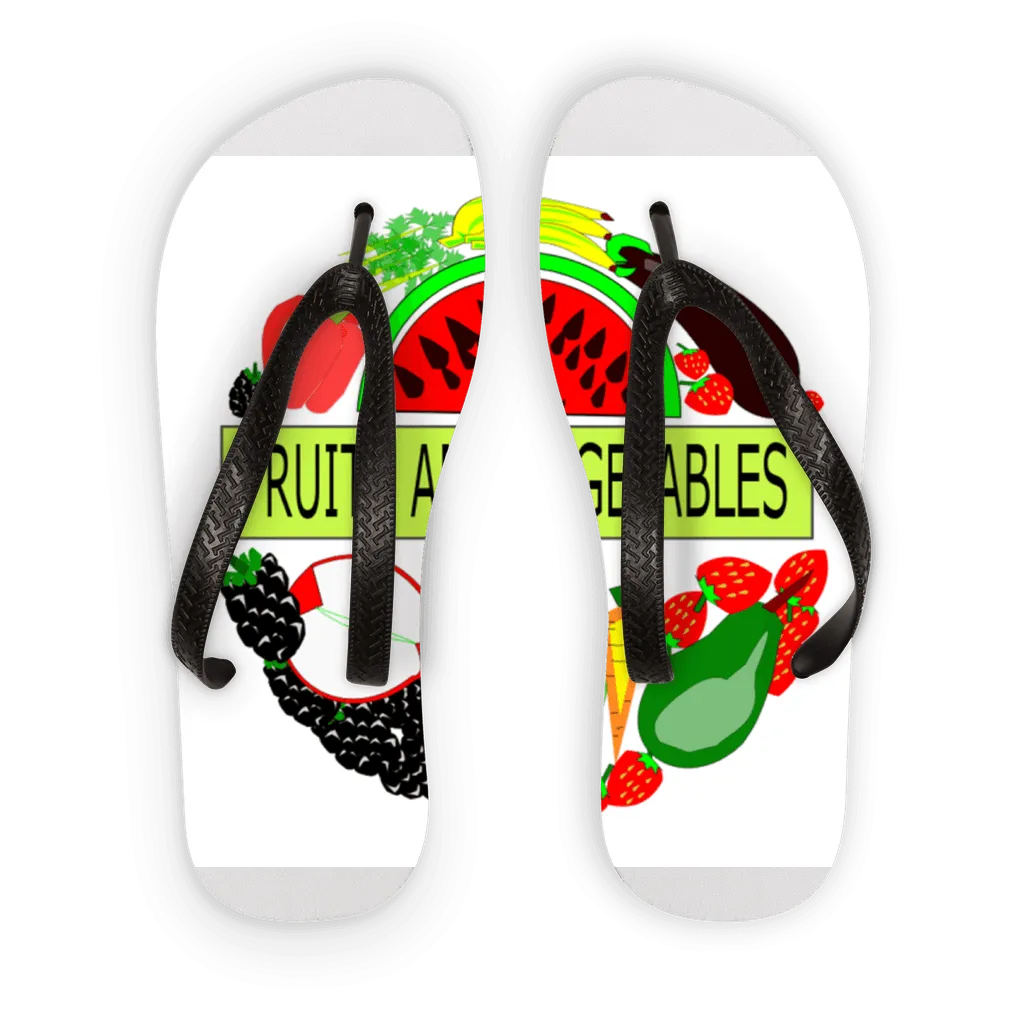 Comfortably Fruits And Vegetables Design Kids Flip Flops