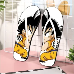 Cute Kid Goku Yellow Clothing Dragon Ball Z Flip Flops