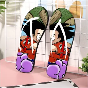 Dragon Ball  Kid Goku Flying With Shenron Flip Flops