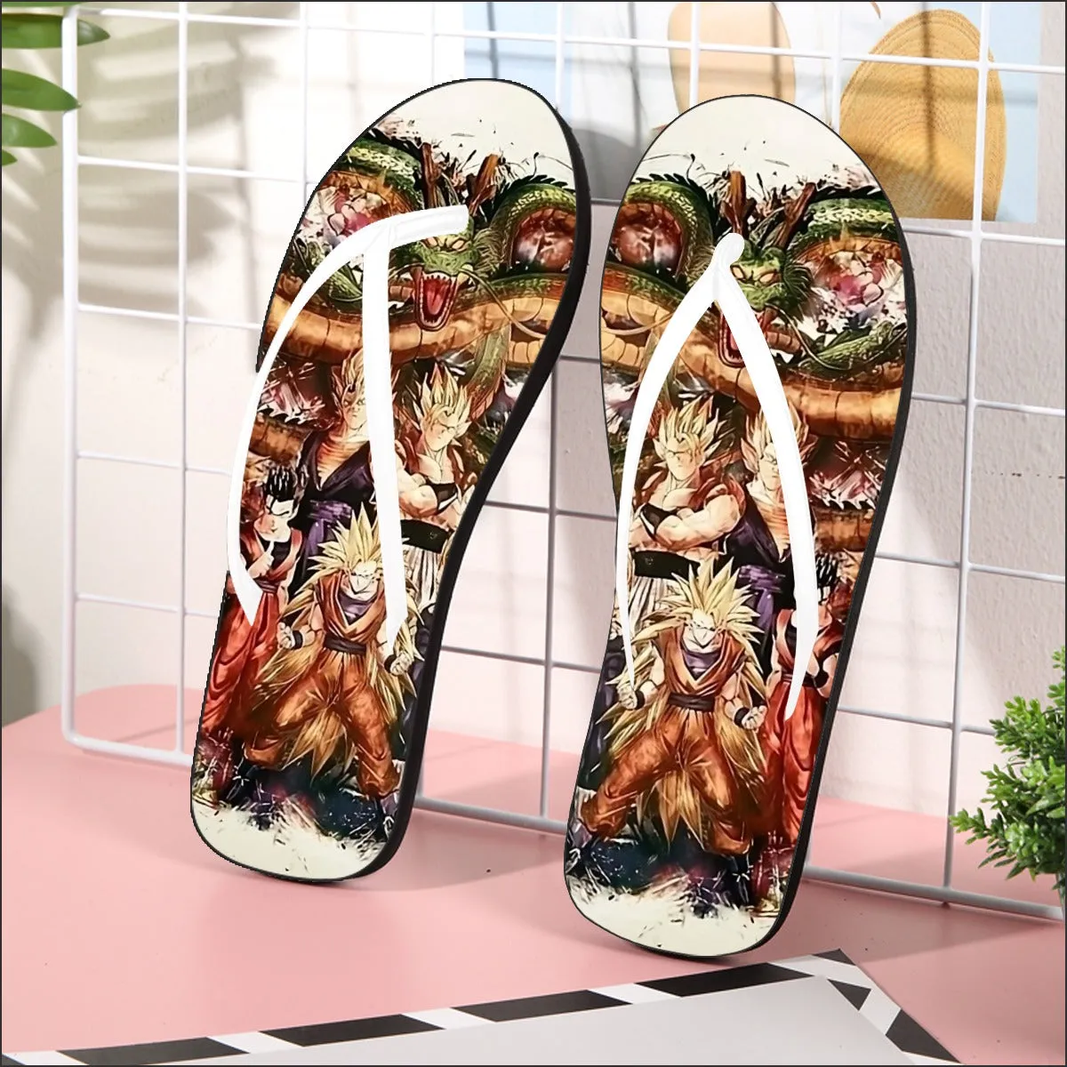 Dragon Ball  Ultimate Shenron x Saiyans Flip Flops