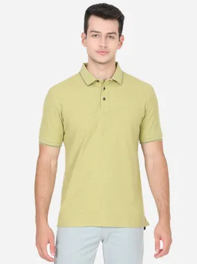 Linden Green Solid Slim Fit Polo T-Shirt | JadeBlue