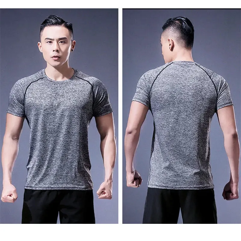 Men Fitness Tights Quick Dry Running T Shirt Athletic Wear Gym Clothing Sportswear T-Shirts Camiseta Running Hombre Sport Shirt