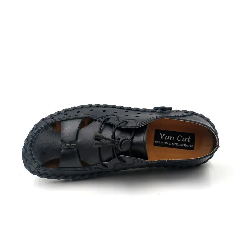 Men's Summer Casual Breathable Leather Lightweight Sandals