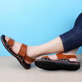 Men's Summer Leather Breathable Sandals | Plus Size