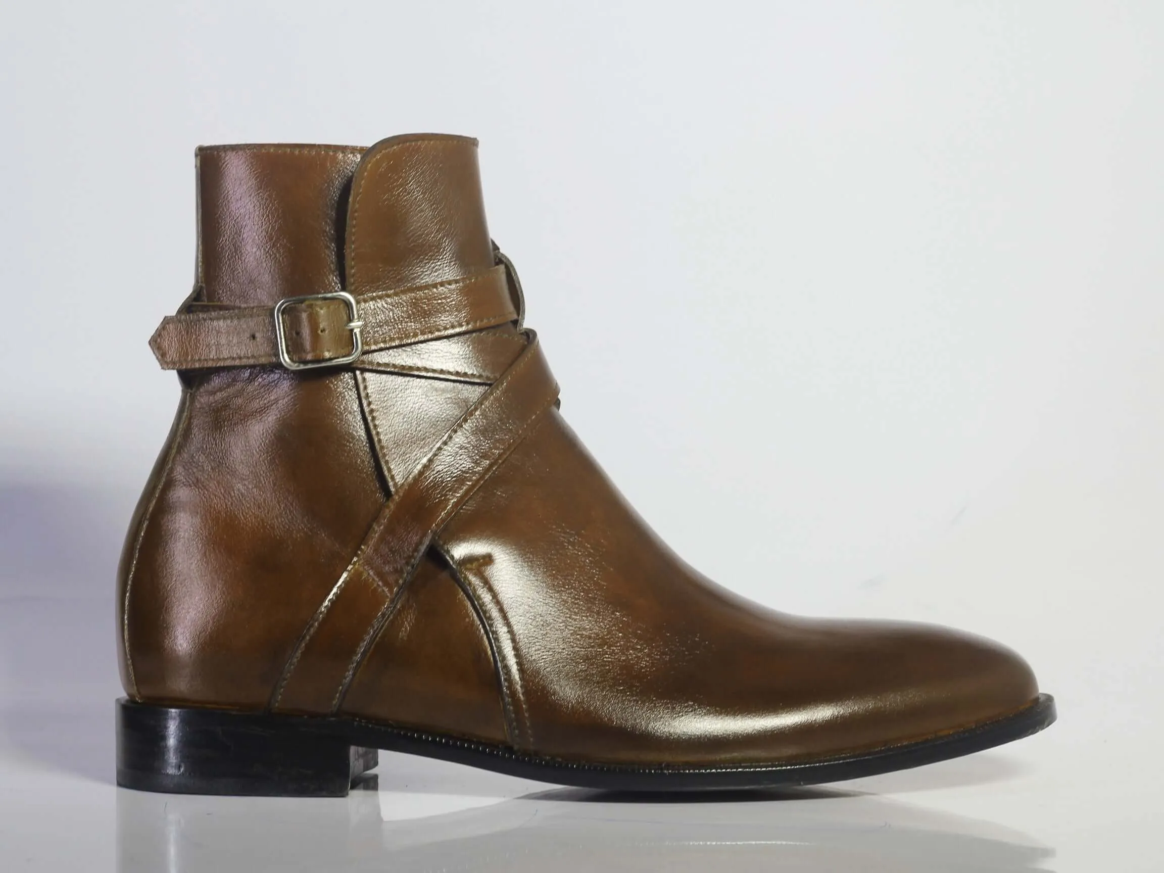 New Handmade Men's Brown Leather Jodhpur Boots, Men Ankle Boots, Men Designer Boots