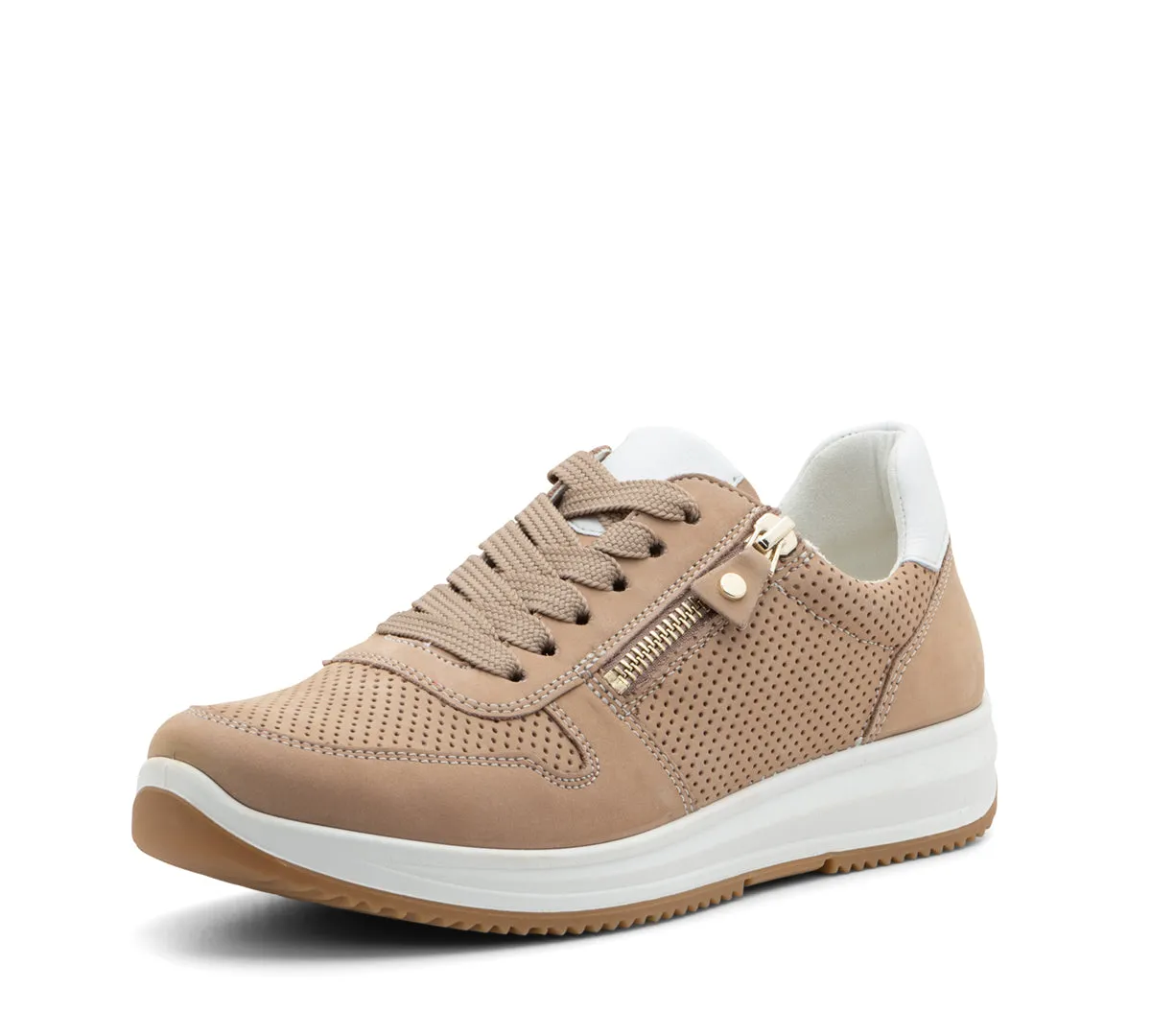 Opal Women's Perforated Zip Sneaker - Sand 08