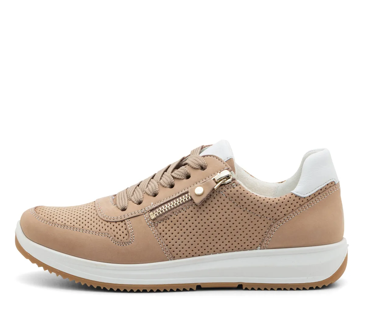 Opal Women's Perforated Zip Sneaker - Sand 08