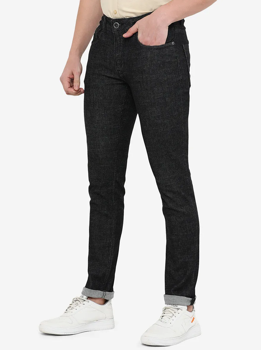 Raw Black Washed Slim Fit Jeans | JadeBlue