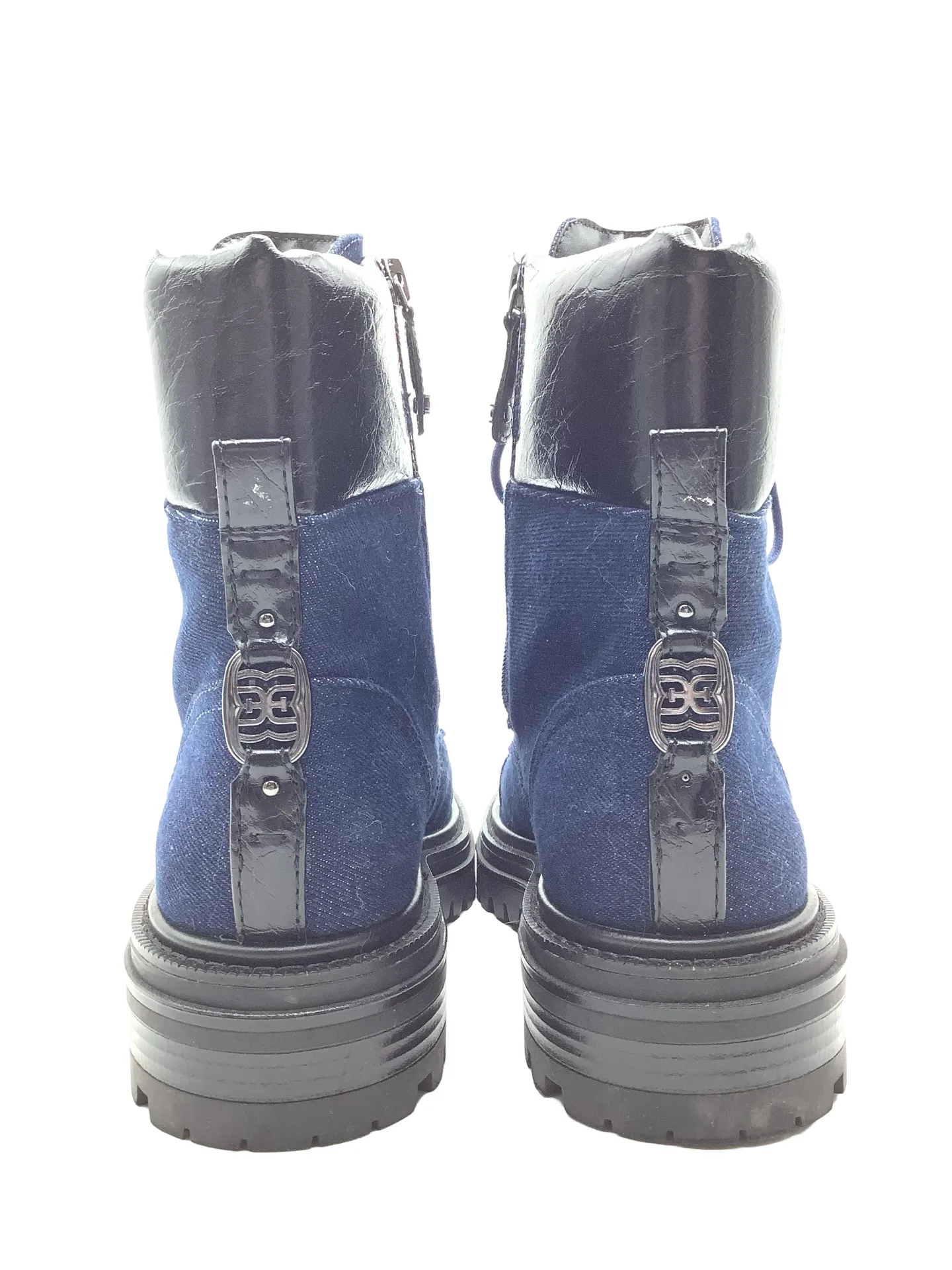 Sam Edelman Aleia Denim Patent Bootie Size: 6.5