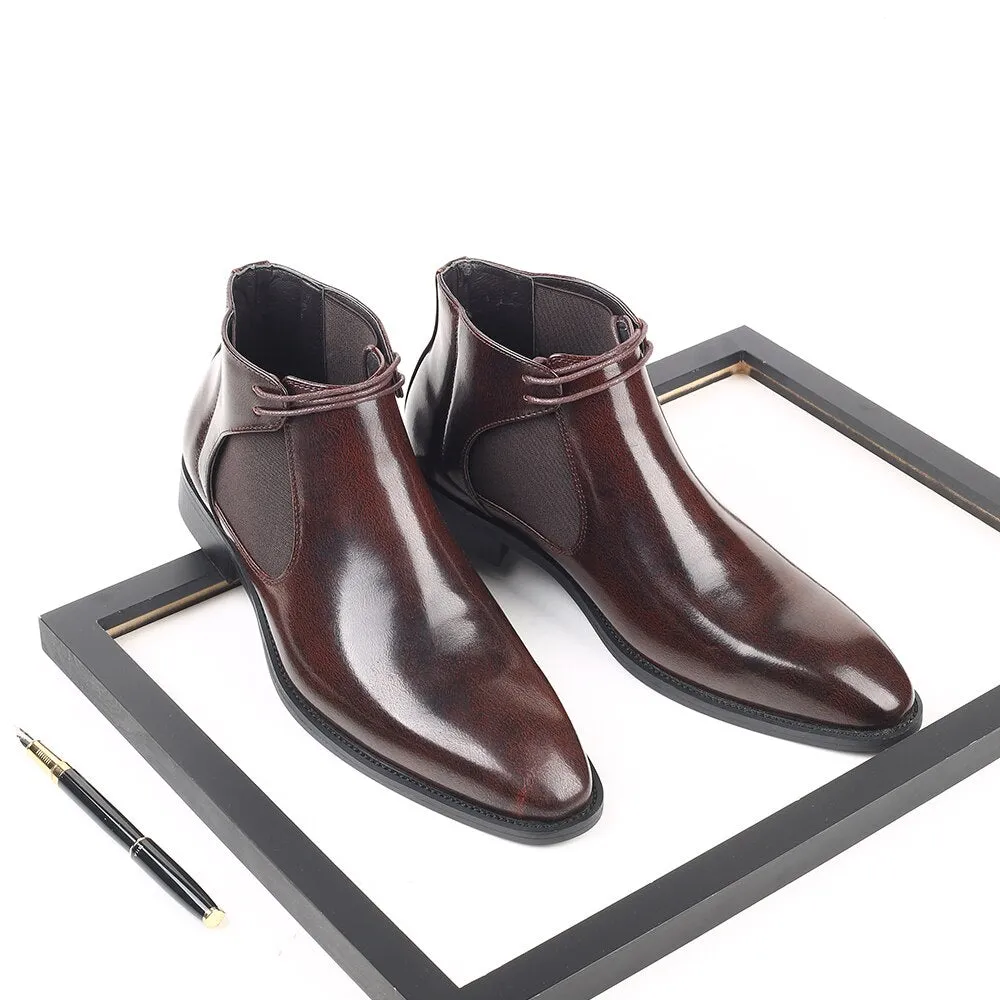 West Louis™ Business Elegant Leather Pointed Chukka Shoes