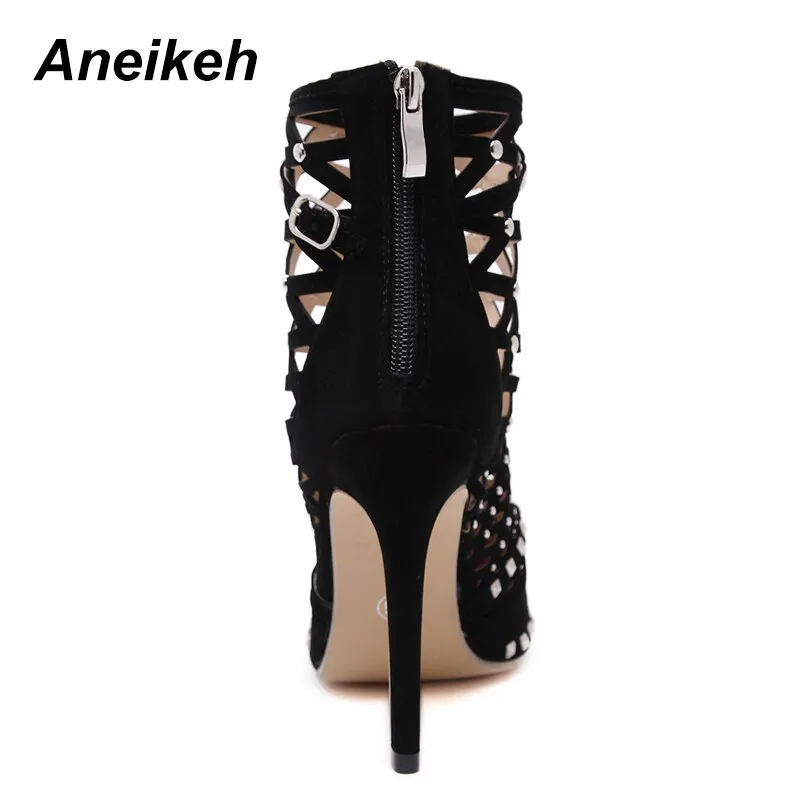 Women Gladiator Caged Ankle Boots