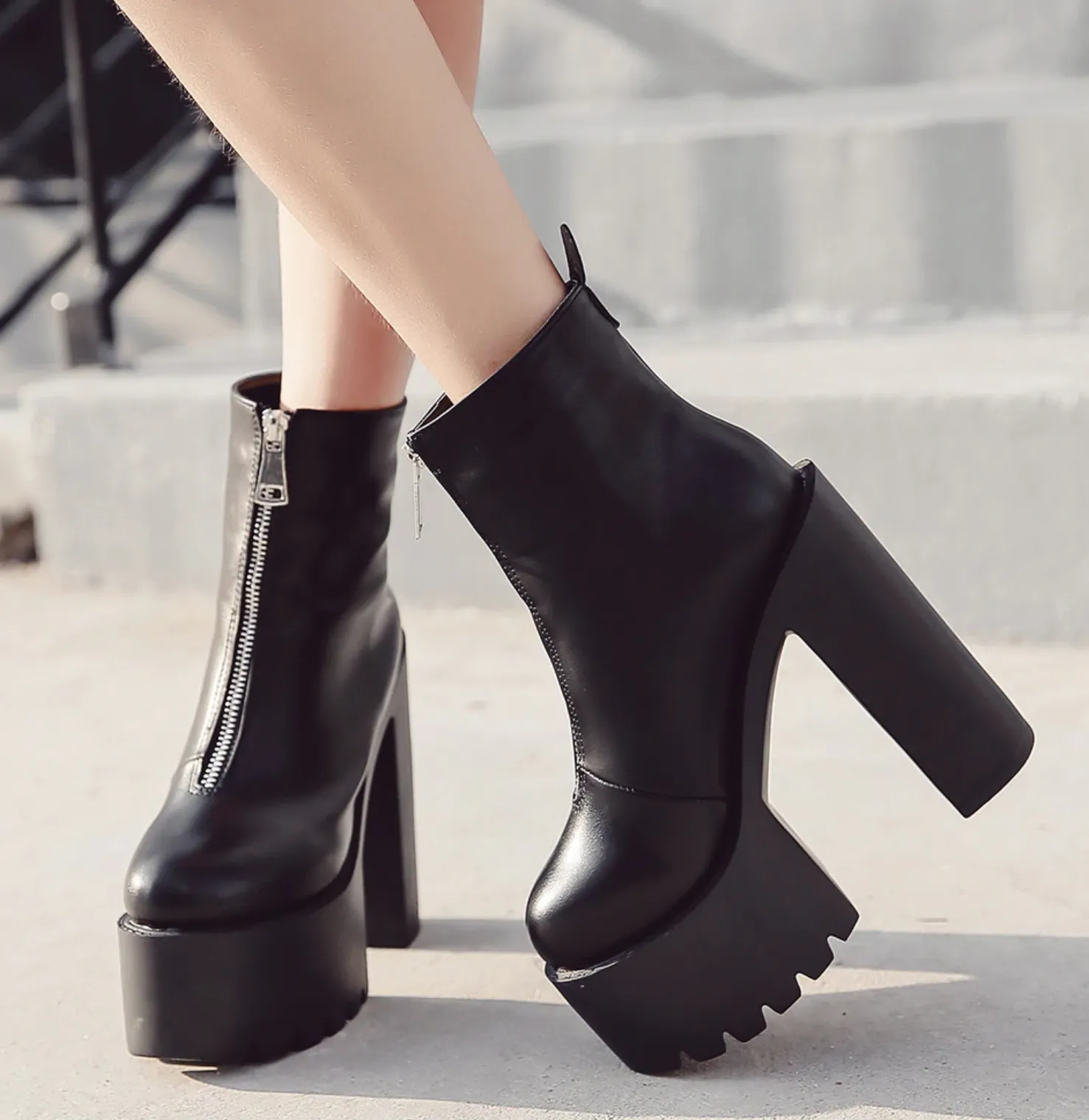 Women's Spring/Autumn Square Heels Ankle Boots